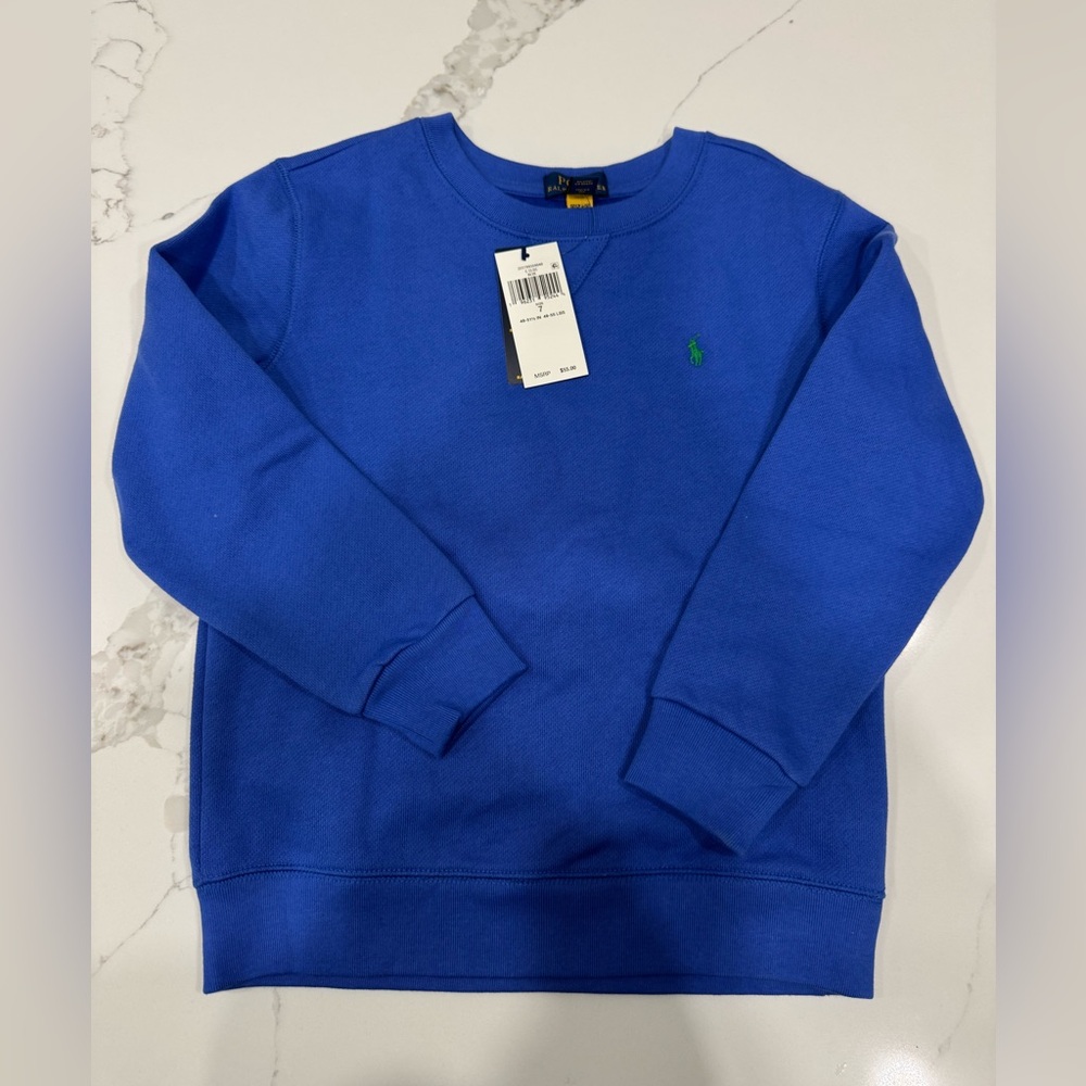 Boys Ralph Lauren size 7-blue sweatshirt NWT